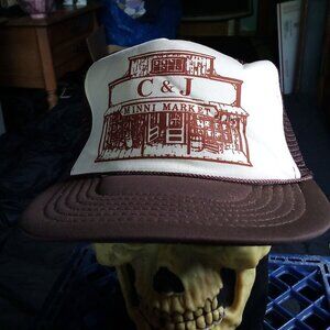 Deadstock Vintage C&J Minni Market Rope Snap Trucker Hat Cap